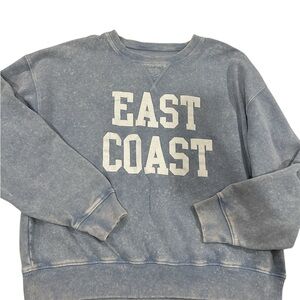 American Eagle Outfitters Vintage Washed Blue 'EAST COAST' Crewneck